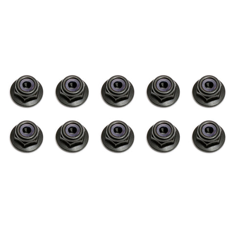 Team Associated 25612 M3 Locknut, Flange, Black