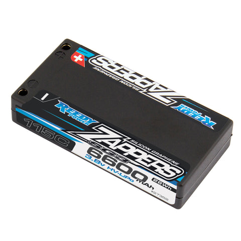 Team Associated 27352 Zappers SG3 1S 3.8V LiPo Battery, 115C 6600mAh, 1:12