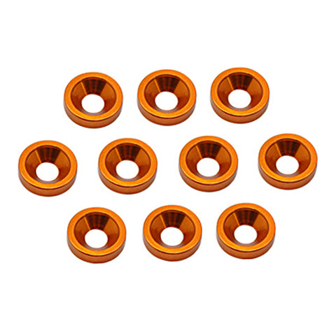 Alloy M4 Washers, Countersunk, Orange