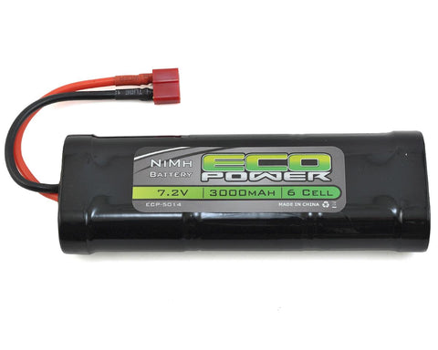 EcoPower 6-Cell 7.2V NiMH Stick Pack Battery, 3000mAh