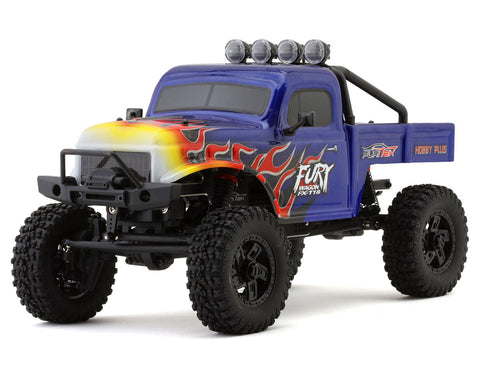 Fury Wagon 1/18 Brushless Rock Crawler, Blue/Flames