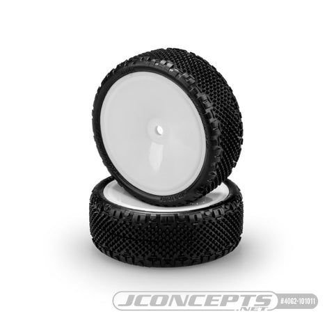 Wide Pin Swag Pre-Glued WD Buggy Front Tire, White (2)