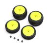 Micro-B Pre-Glued Tires, Yellow (4)