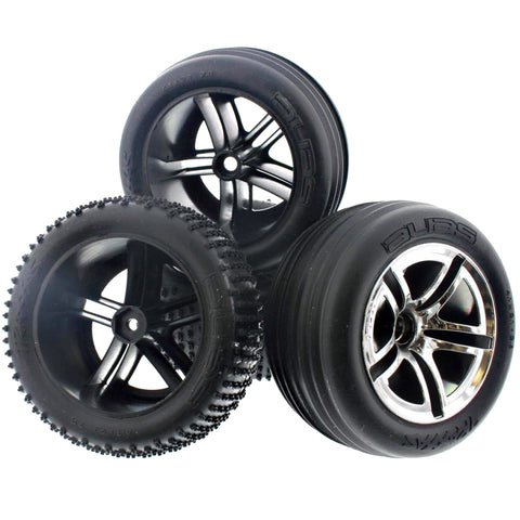 Traxxas 1/10 Nitro Sport Alias Tires & 12mm Hex Twin Spoke Wheels