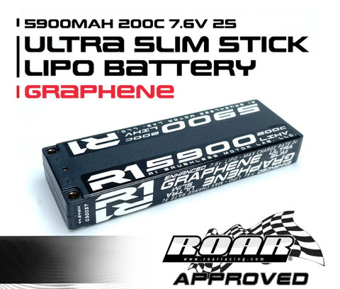 Enhanced Graphene 7.6V 2S LiPo Battery, 5900mAh 200C