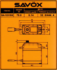 High Torque Coreless 6.0V Digital Servo .14/144