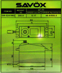 Waterproof 1/5 Scale 7.4V Digital Servo .17/555