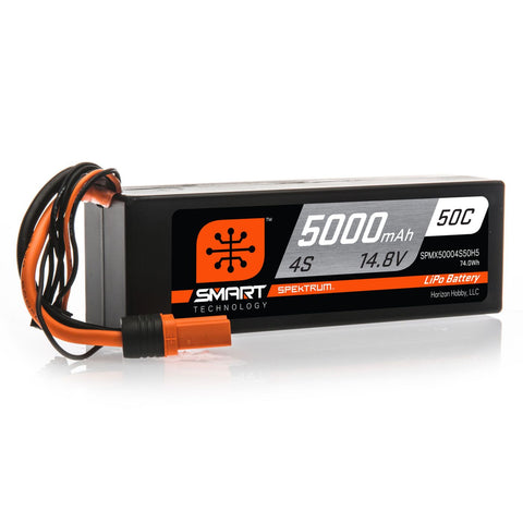 Smart 4S 14.8V LiPo Battery, 50C 5000mAh, IC5