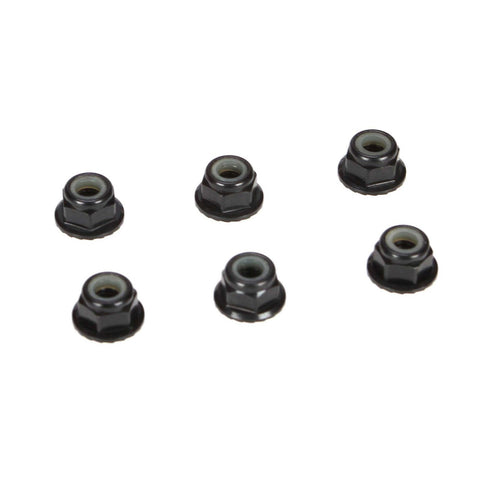 Aluminum Serrated Lock Nuts, 4mm Black