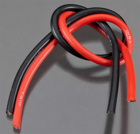 10 Gauge Super Flexible Wire, 1' ea, Black/Red