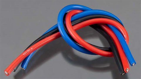 10 Gauge Super Flexible Wire, 1' ea, Black/Red/Blue