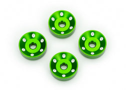 Machined Aluminum Wheel Washers, Green