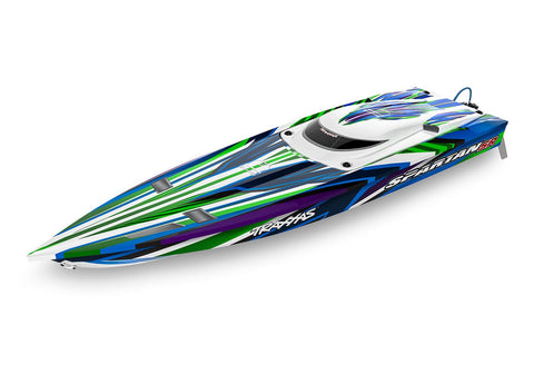 Traxxas 103076-4-GRN Spartan 36in Self Righting Brushless  Boat RTR, Green