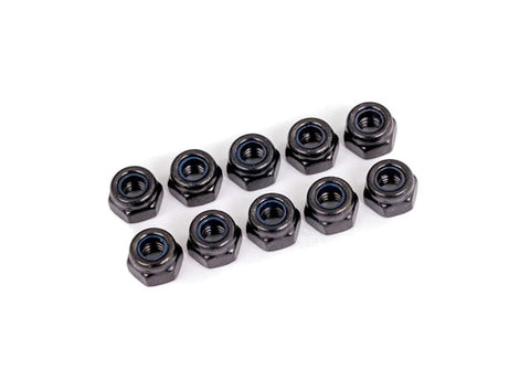 Nylon Locking Nuts (10), 4mm , Black