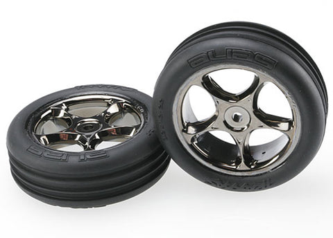 Alias Ribbed Tires, 2.2" Tracer Wheels, Blk Chrome