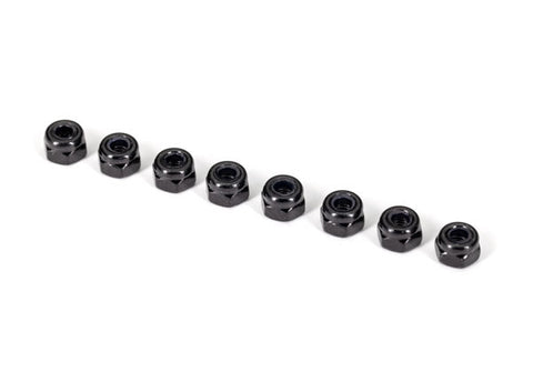 3mm Nylon Locking Nuts, Black (8)