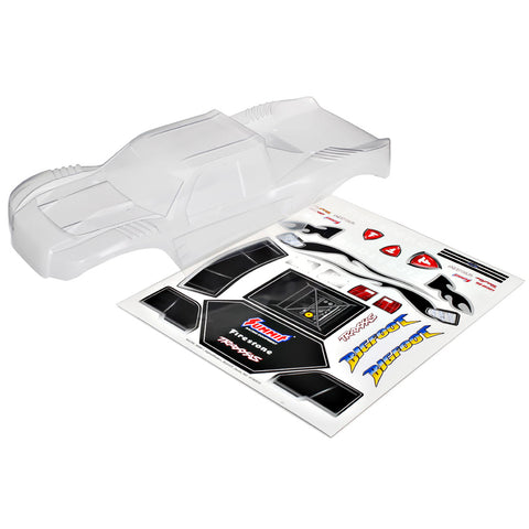 Traxxas 3657 Bigfoot Body, Clear, Masks, Decal Sheet