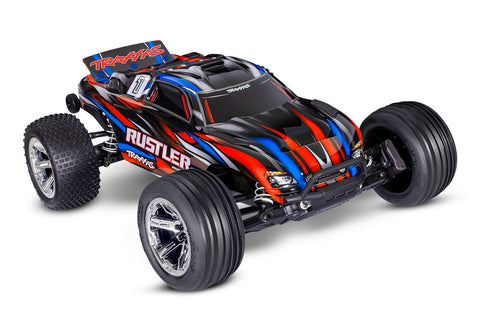 Traxxas 37354-4-RED Rustler BL-2S HD 1/10 2WD Stadium Truck RTR, Red