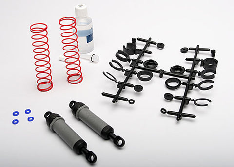 Traxxas 3762A Rear XX-Long Shocks, Unassembled, Grey & Red Springs