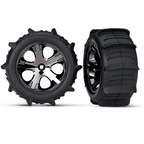 Paddle Tires, 2.8" All-Star Wheels, Chrome, 2WD Rear