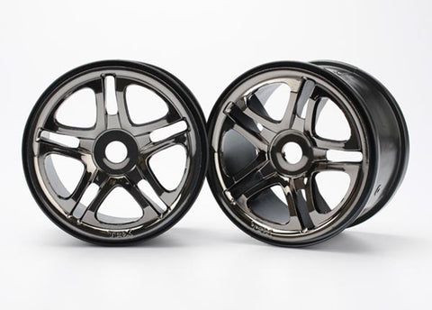 Split Spoke 3.8" Wheels, Black Chrome