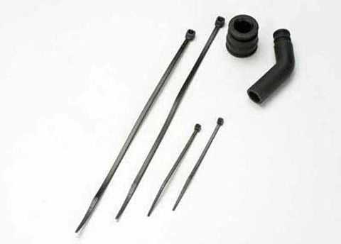 Traxxas 5245X Pipe Coupler, Exhaust Deflector, Ties, Black