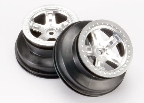 SCT Beadlock Style Wheels, Satin Chrome, 4WD/2WD