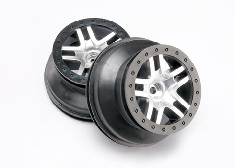 SCT Split-Spoke Wheels, Satin Chrome, Front, 2WD