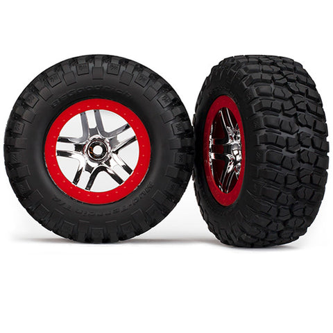 Mud-Terrain Tires, SCT SS Wheels Chrome/Red