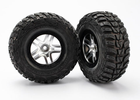 Traxxas 5882R Kumho Tires, S1, SCT SS Wheels, Satin Chrome/Black