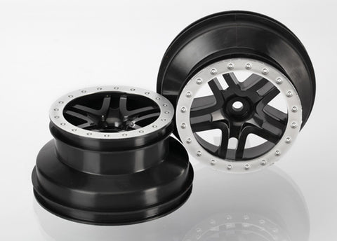 Front SCT Beadlock Wheels, Black/Satin Chrome