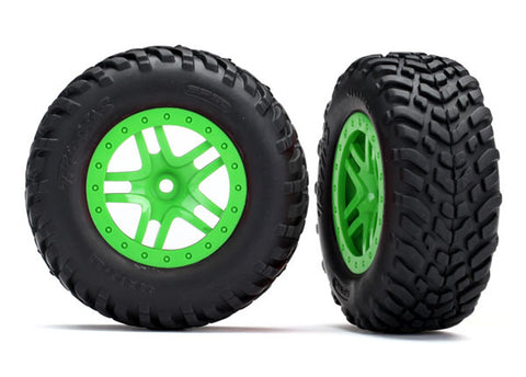 SCT Off-Road Tires, Split-Spoke Wheels, Green