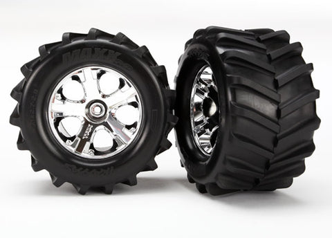 Traxxas 6771 Maxx Tires, All-Star Wheels, 2.8", Chrome