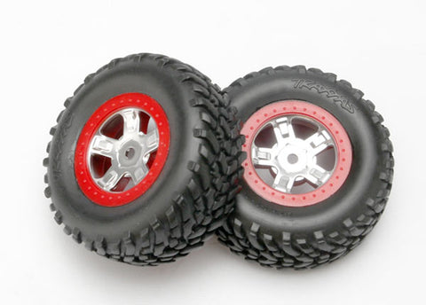 SCT Off-Road Tires, SCT Wheels, Satin Chrome/Red