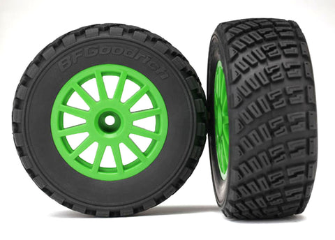 Traxxas 7473X Rally Gravel Pattern Tires, Wheels, Green