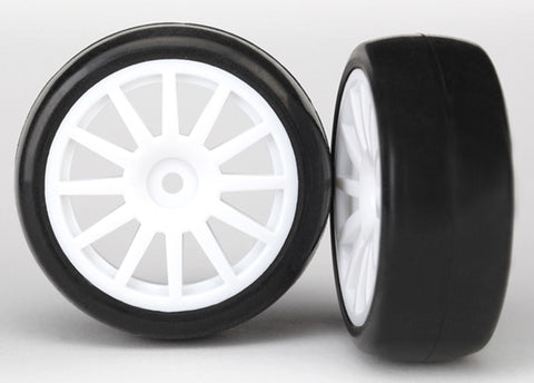 Traxxas 7572 LaTrax Slick Tires, 12-Spoke Wheels, White