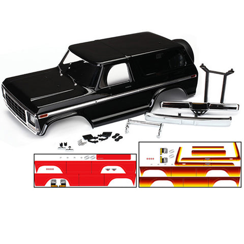 Traxxas 8010X TRX-4 1979 Ford Bronco Body, Black & Bumpers