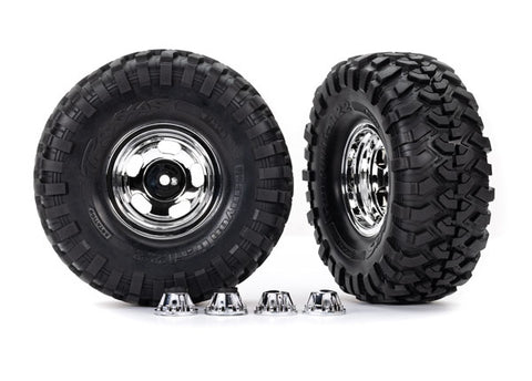 2.2" x 5.3" Tires & Wheels (2), Chrome