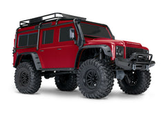 TRA82256-4-RED 82256-4-RED TRX-4 Land Rover Defender 1/10 4X4 Crawler w/ Clipless, Red