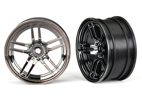 Split Spoke 1.9" Wheels, Black Chrome, Front