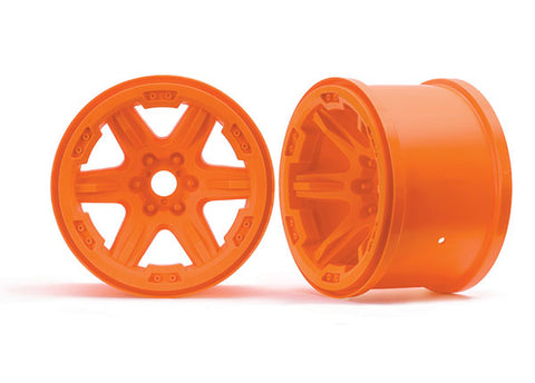 Six-Spoke 3.8" Wheels, 17mm Splined, Orange