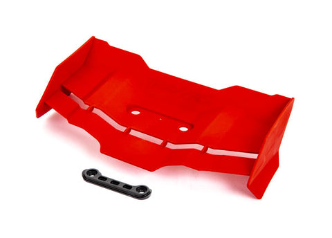 Rear Wing w/ Washer & 4x12mm Screws (2), Red