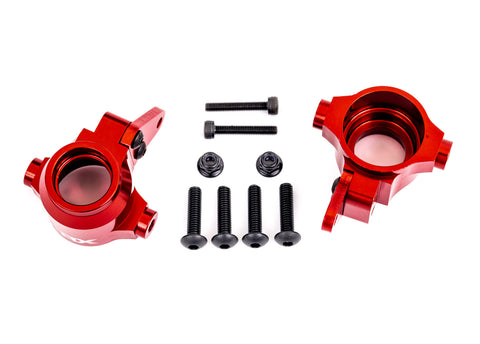 Left & Right Aluminum Steering Blocks, Red