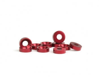 Aluminum M3 Countersunk Washer, Red