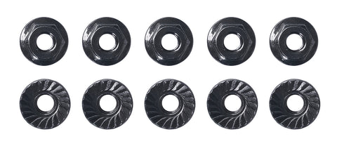 M4 Low Profile Serrated Steel Wheel Nuts, Black (10)