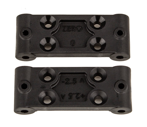 RC10B6.4 Plastic Front Bulkhead Set, 0 & 2.5 Degree