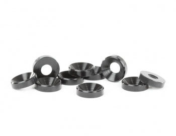 Aluminum M4 Countersunk Washers, Black