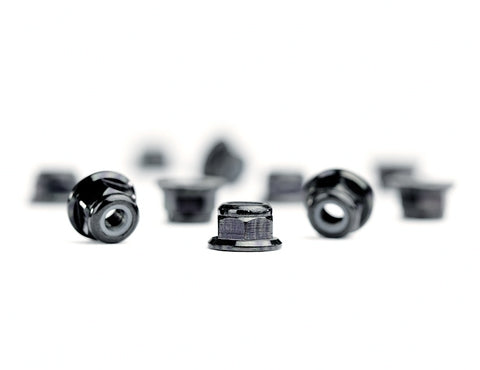 Aluminum M3 Flanged Locknuts, Black