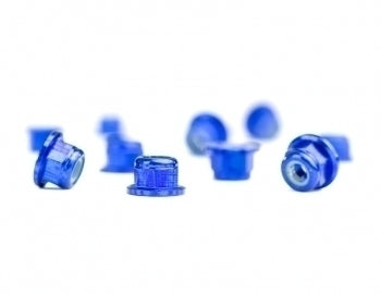 Aluminum M3 Flanged Locknuts, Blue