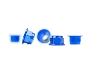 Aluminum M4 Flanged Locknut, Blue